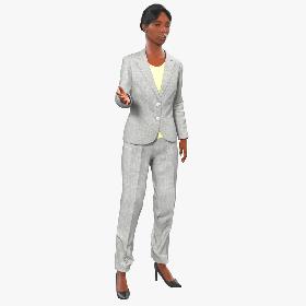 Business Woman African American Rigged 3D Model